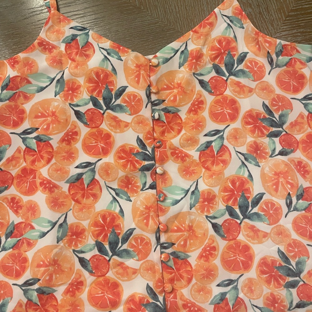 Floral Orange Tank Top